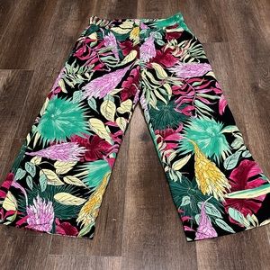 ASOS Monki Wide Leg Floral Print Pants Black NWOT